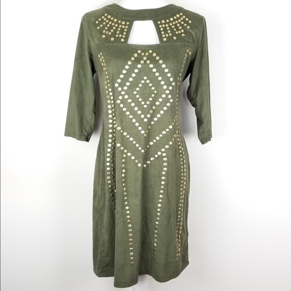 Sami & Jo suede cocktail dress hunter green.
